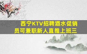 西宁KTV招聘酒水促销员可兼职新人直推上班三